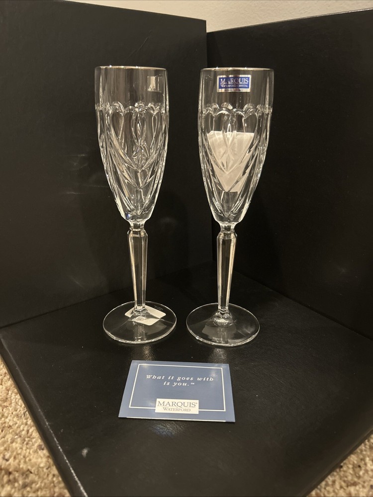 Waterford , Cut Crystal, 12 OZ, Geniune. Marquis. BROOKSIDE. Set Of 2