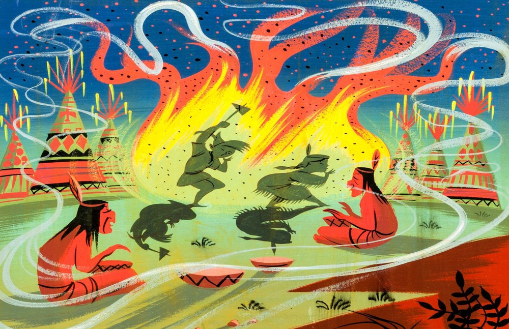 Mary Blair Peter Pan Concept Art Poster 11x17 Wendy Teepees Indians