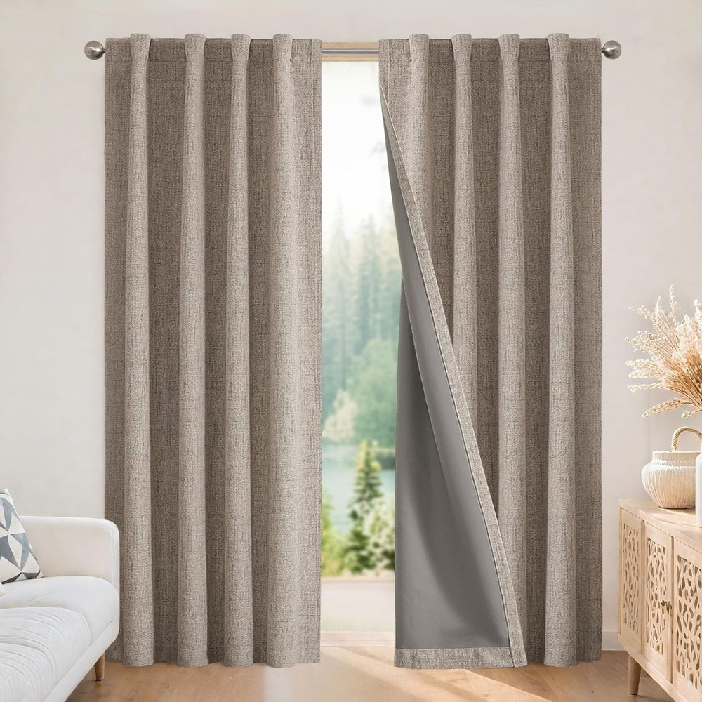 Joydeco Blackout Curtains 84 Inch | 100% Light Blocking Thermal | 2 Panel Set