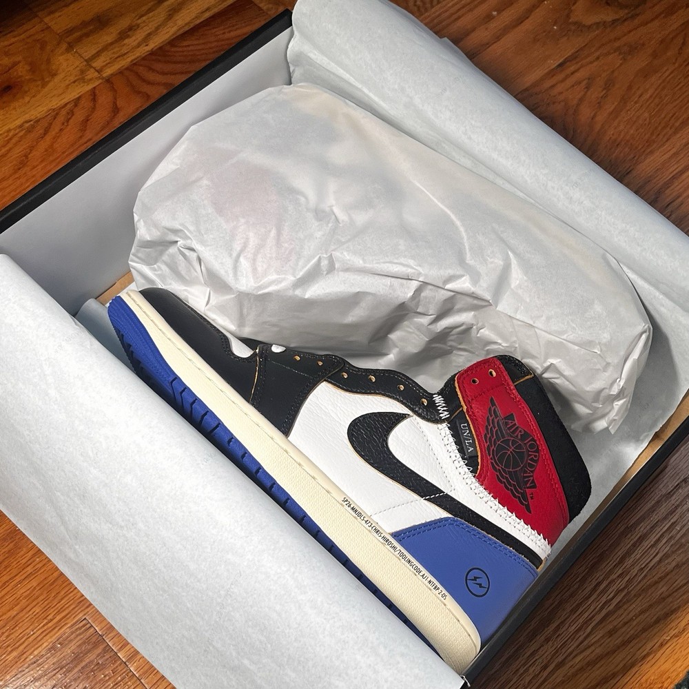 Jordan Air Jordan 1 UNLA Black Toe High Top Sneakers Black/White/Red/Blue