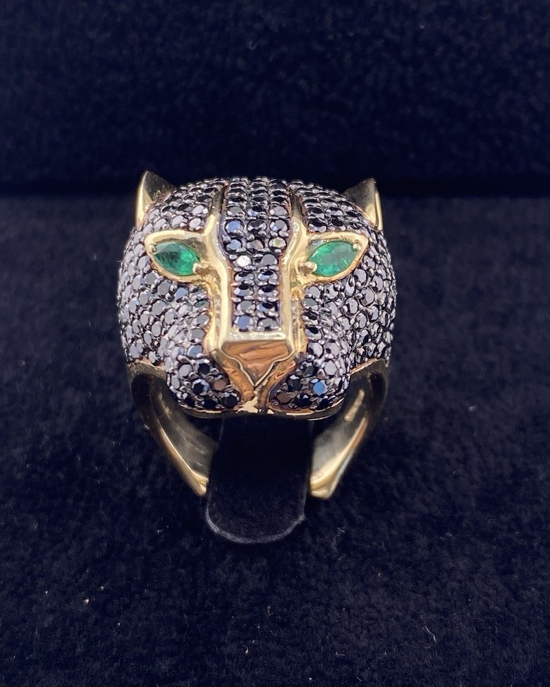 EFFY 14K Yellow Gold Black Diamond Ring Size 7.5 Collectors Edition