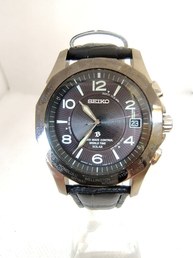 Seiko Brightz 7B25-0AA0 Radio Solar Titanium Men's WatchWorld Time