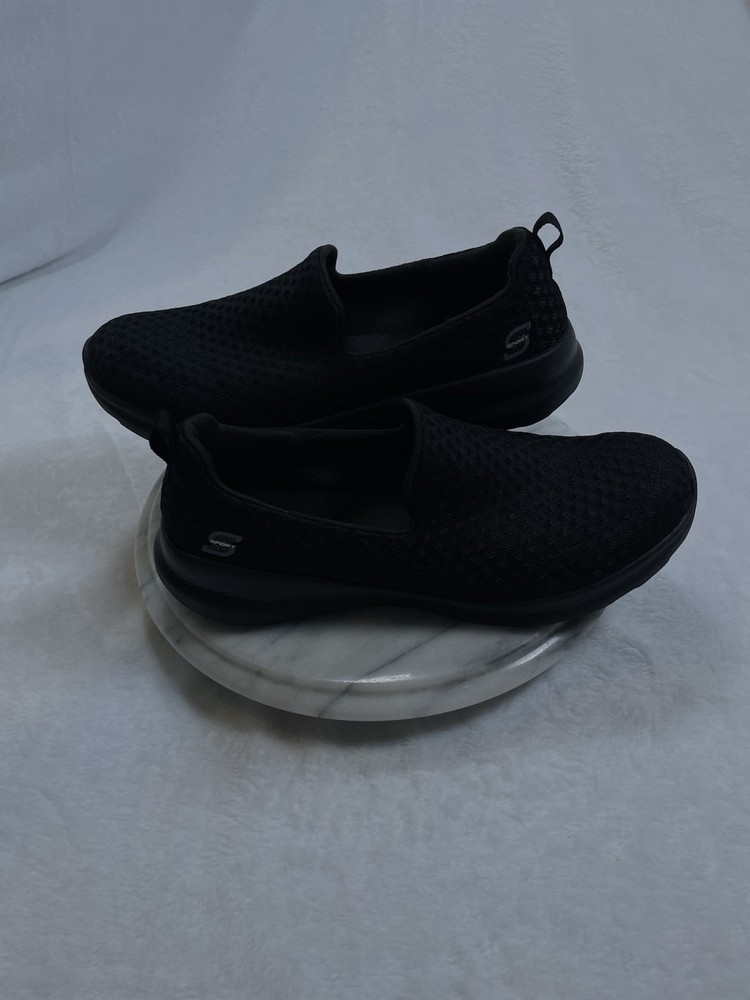 Skechers Sport Black Knit Slip On Sneakers Memory Form womens Sz 10