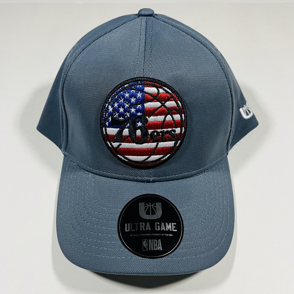 Ultra Game NBA Philadelphia 76ers American Flag Patriotic Men’s OSFA Hat Cap NEW