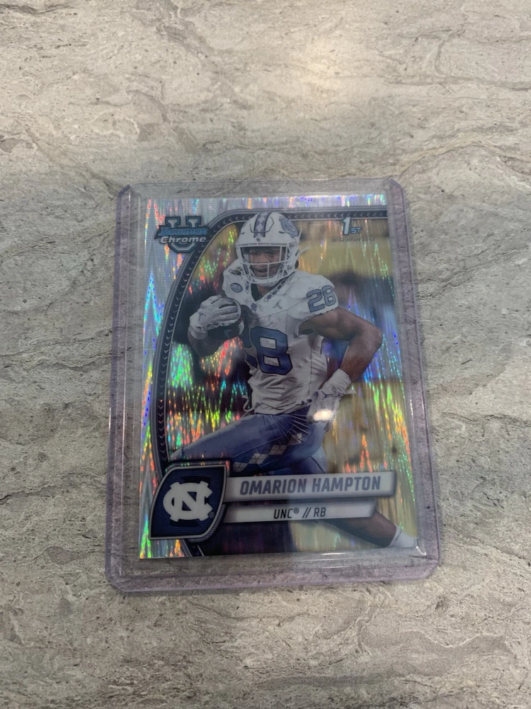 2024 Bowman University Chrome - Stealth Refractor #198 Omarion Hampton (RC)