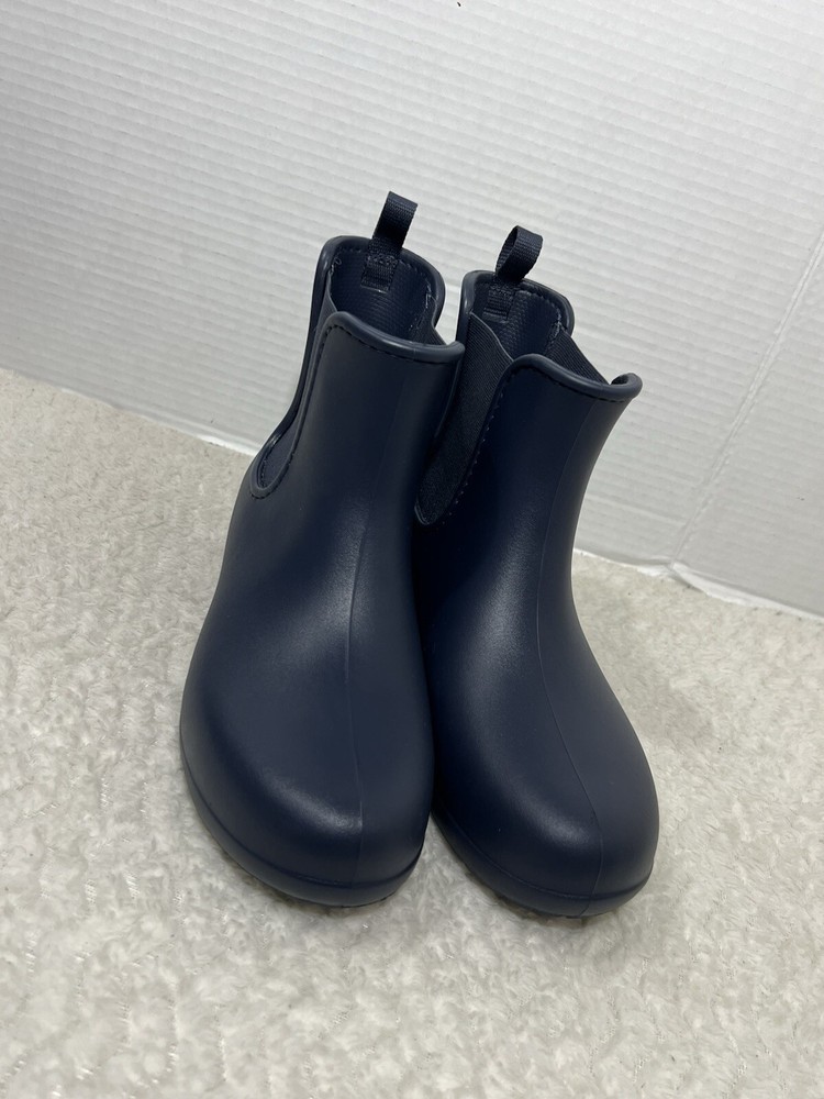 Crocs Freesail Women’s Navy Blue Rubber Chelsea Rain Ankle Boots Size 7