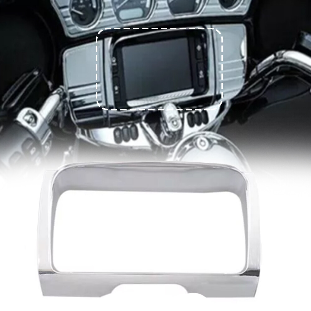 For Harley Street Tri Electra Glide Chrome Radio Trim Bezel Center Stereo Accent