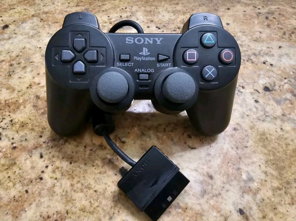 Sony PS2 BLACK Wired Controller OEM DualShock PlayStation 2 AUTHENTIC