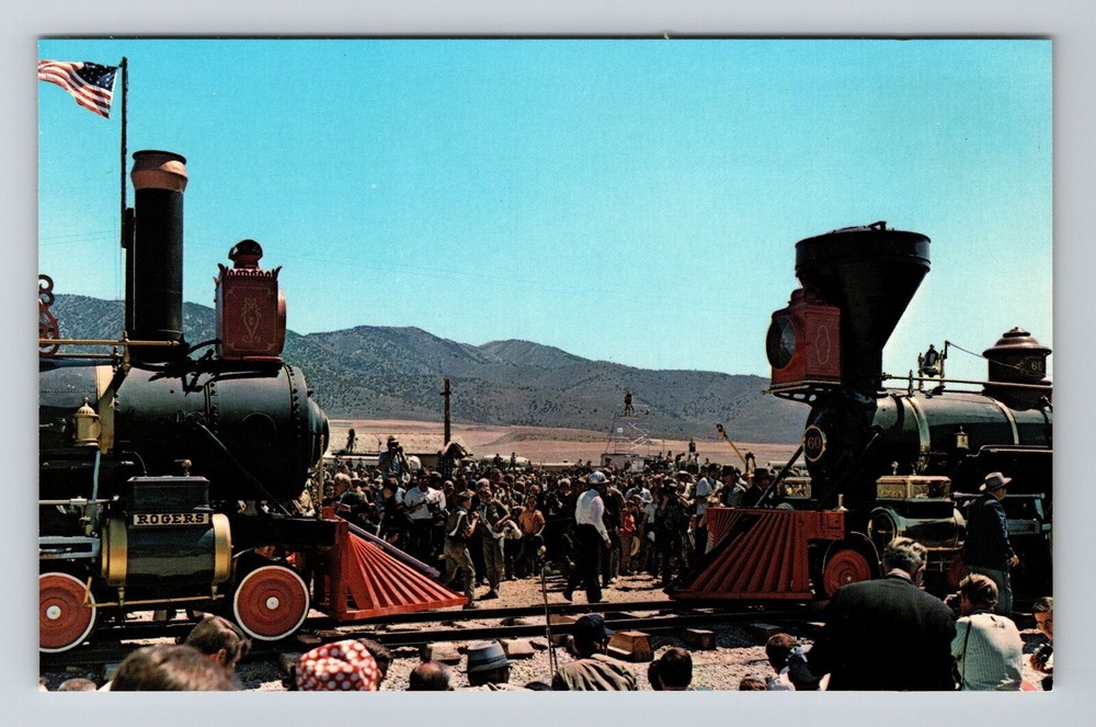 Promontrov Summit Vintage Train Transportation Postcard Design