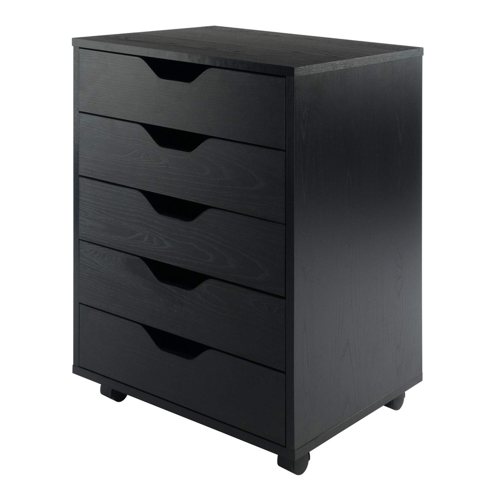 Black Halifax 5-Drawer Storage Cabinet - Organize with Style (20519)