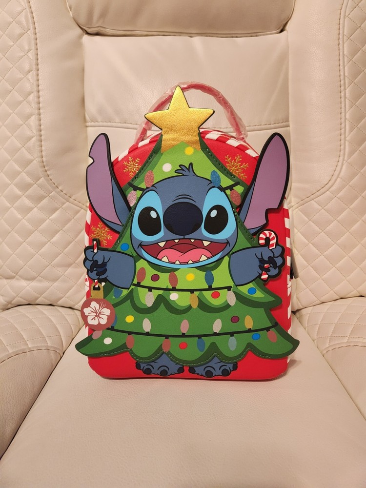 Loungefly Disney Stitch Christmas Tree Figural Mini Backpack - NWT