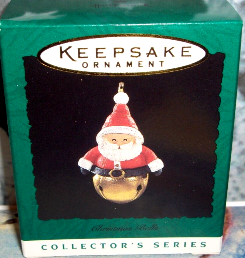 Christmas Bells`1996`Miniature-Santa's Really A Bell-Hallmark Ornament-VERY NICE