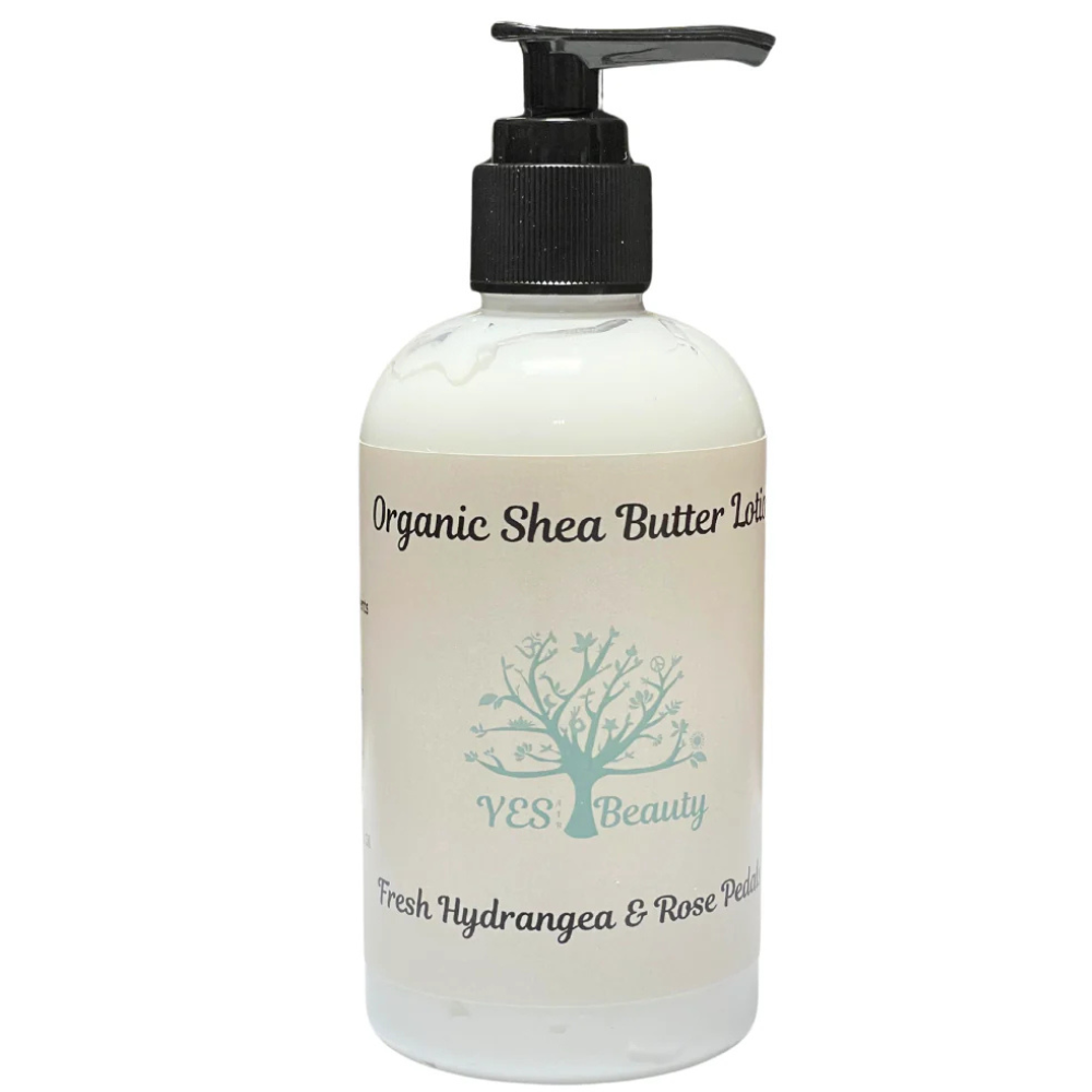 Handmade Body Lotion Organic Shea Butter Fresh Hydrangea & Roses - 8 oz