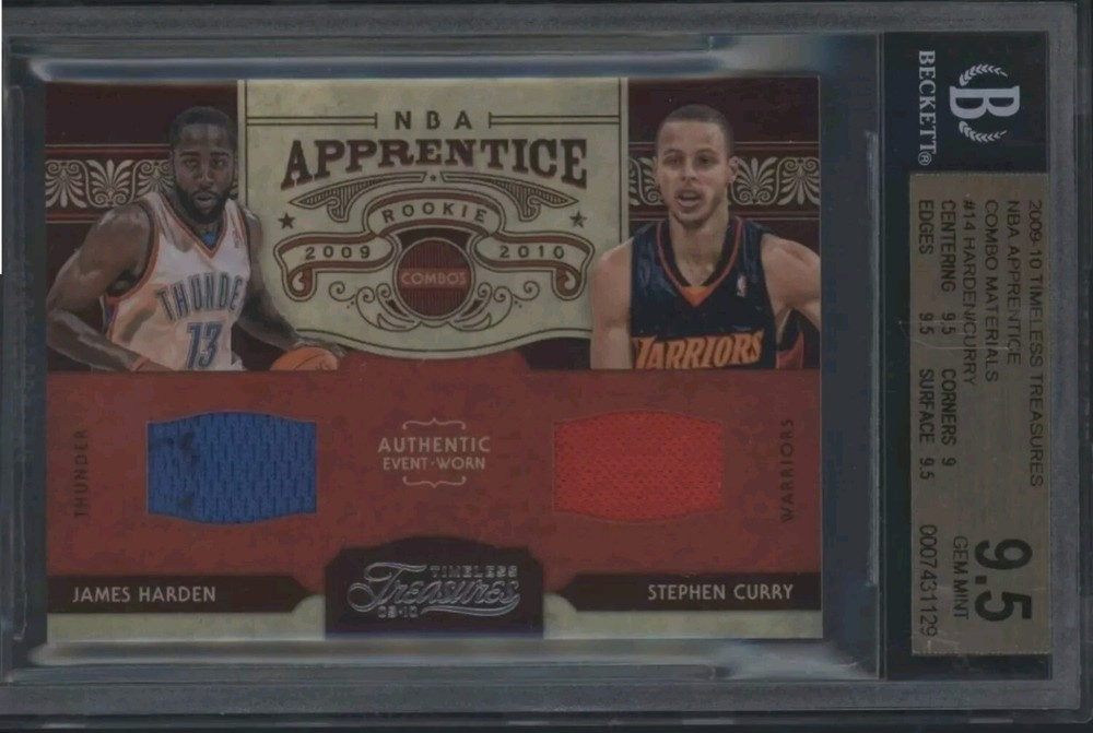 2009-10 Timeless Treasures Stephen Curry James Harden RC Jersey 23/100 BGS 9.5