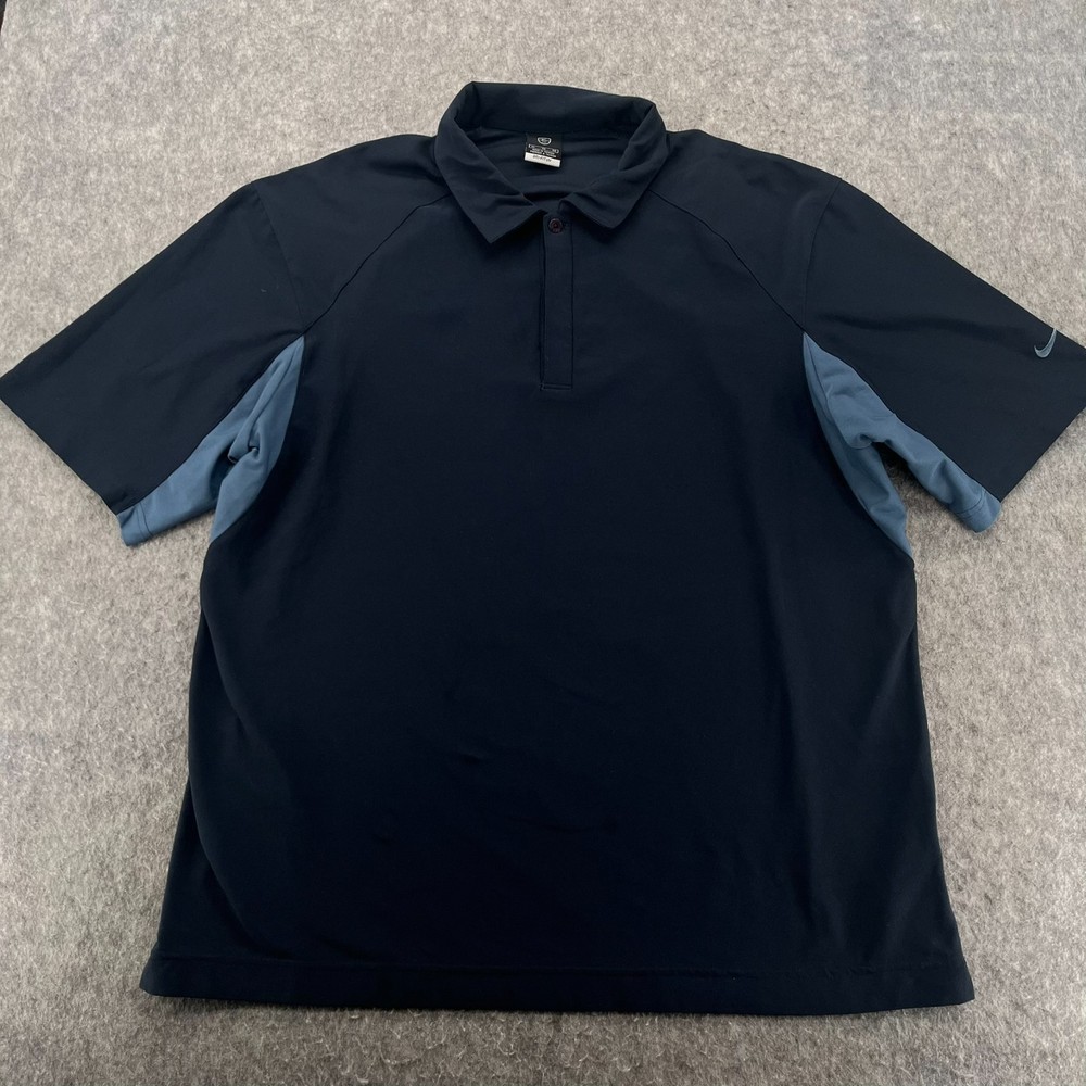 Nike Dri Fit UV Mens Golf Polo Shirt Navy Blue Size XL