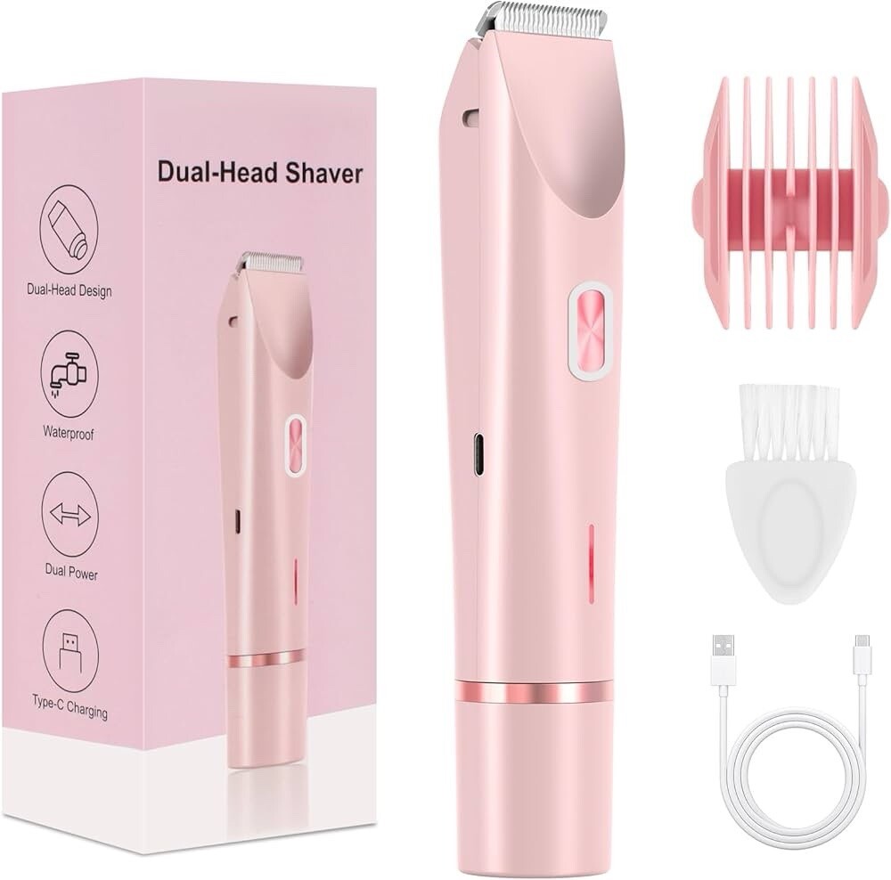 2025 New Glow Aura Bikini Shaver, Glow shave 2-in-1 Women’s Body Shaver - Pink