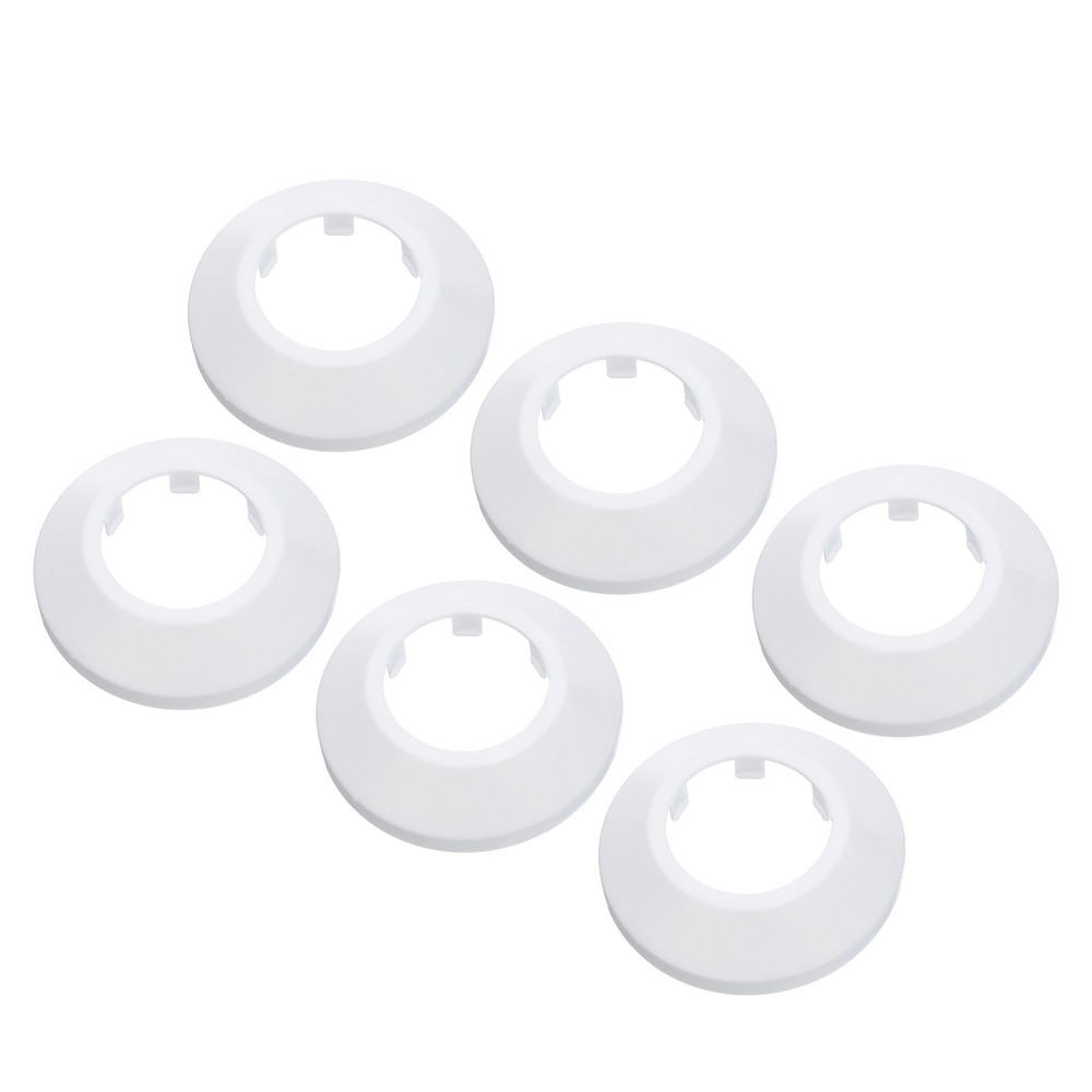 6Pcs Flange Water Pipe Cover Decoration Plastic Escutcheon 1.26