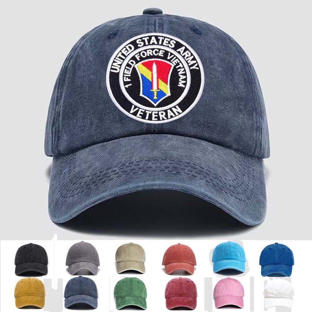 Custom Embroidered Hat US Army 1 Field Force Vietnam Veteran, Trucker Hat, Gift