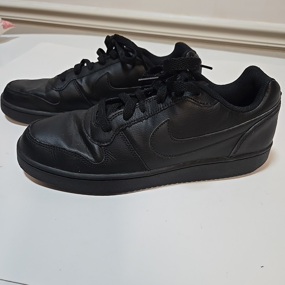 Nike Mens Ebernon Low AQ1775-003 Black leather Shoes Sneakers Size 9
