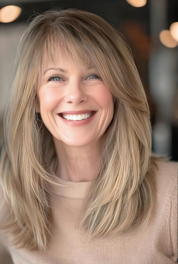 Highlight Blonde Wig With Bangs 13x4  Lace Front 100% Human Hair Wigs