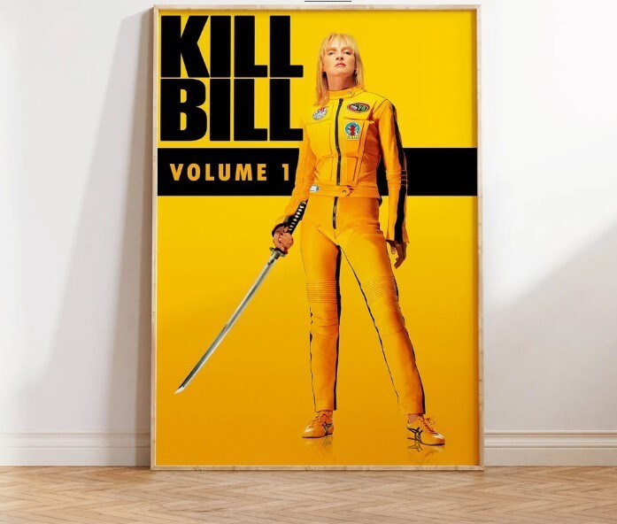 Kill Bill Film Poster, Quentin Tarantino Movie Art Print, Vintage Cinema 6
