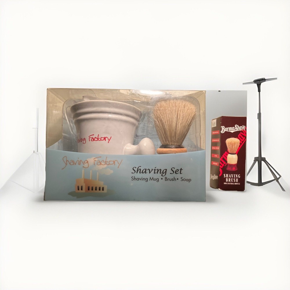 Shaving Factory Kit  In Original Packaging With Extra Free New Brush