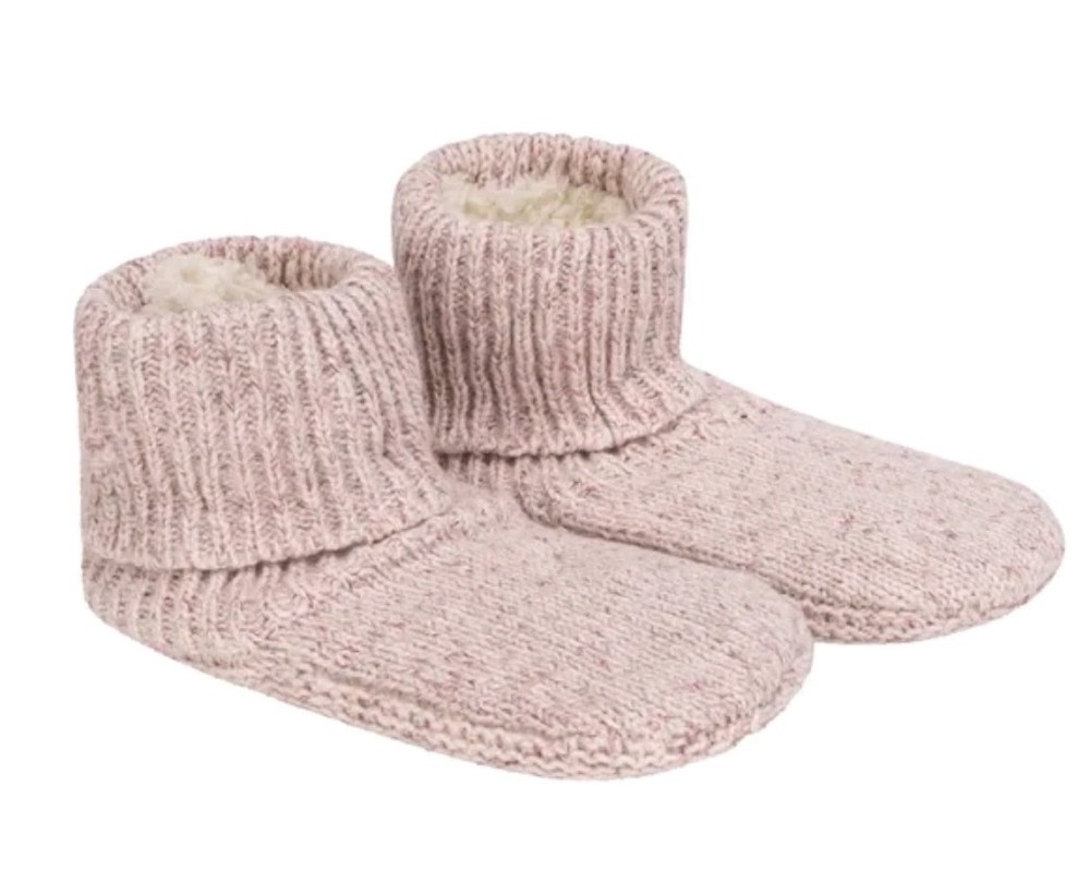 (New)  Lemon Women's Turn Cuff Slipper Sock with Gripper Sole Plush Size 5-7