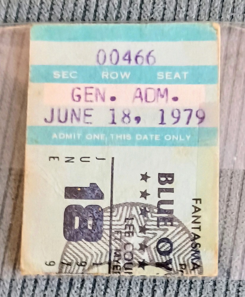 AUTHENTIC 1979 BLUE OYSTER CULT FLORIDA TICKET STUB! BUCK DHARMA MEMORABILIA