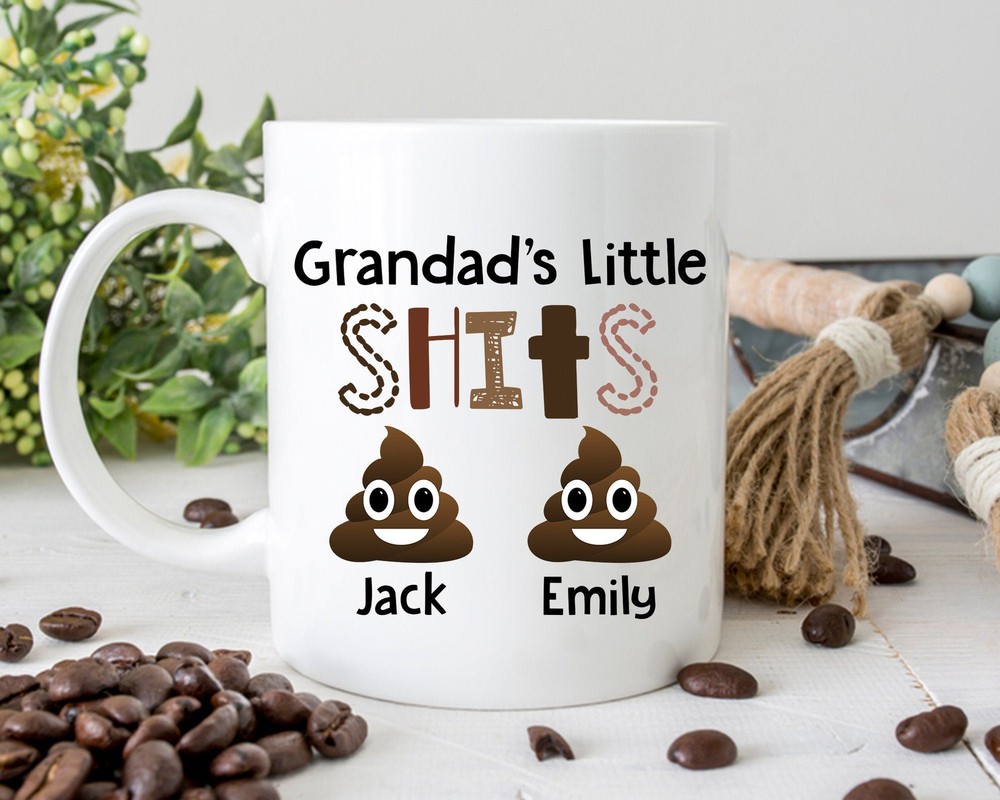 Personalized Grandad Mug Daddy's Little Sh*t Mug Grandad Coffee Mug Gift For Him