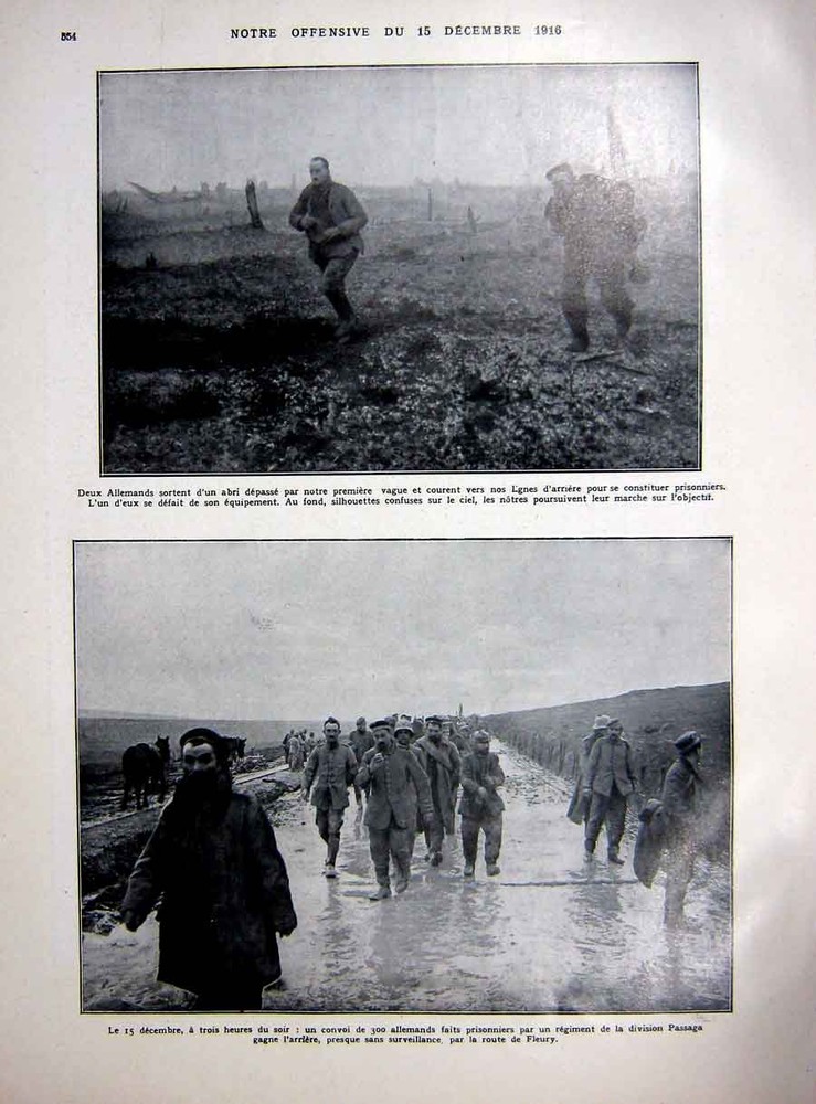 Old Vintage Print French Offensive Ww1 Vaucherauville Troops Sier 1927-image