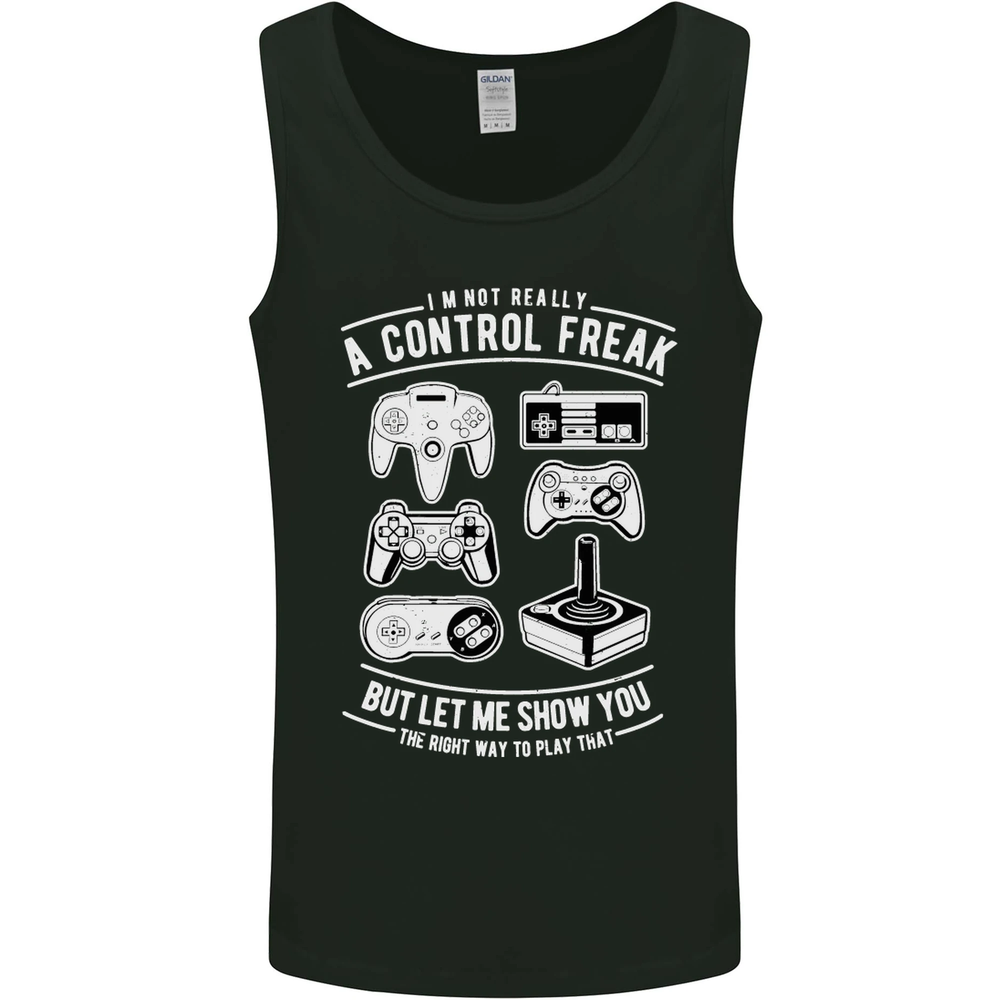 Control Freak Funny Gaming Gamer Mens Vest Tank Top