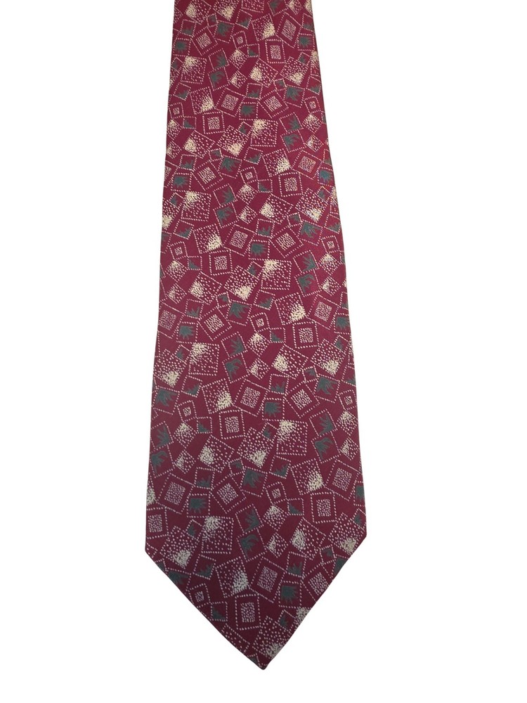 Polo Ralph Lauren Vintage Silk  Tie Red Geometric Pattern
