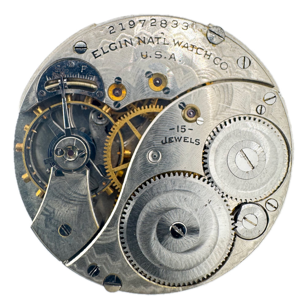 Antique 12s 1919 Elgin 15 Jewel Mechanical Pocket Watch Movement 314 USA
