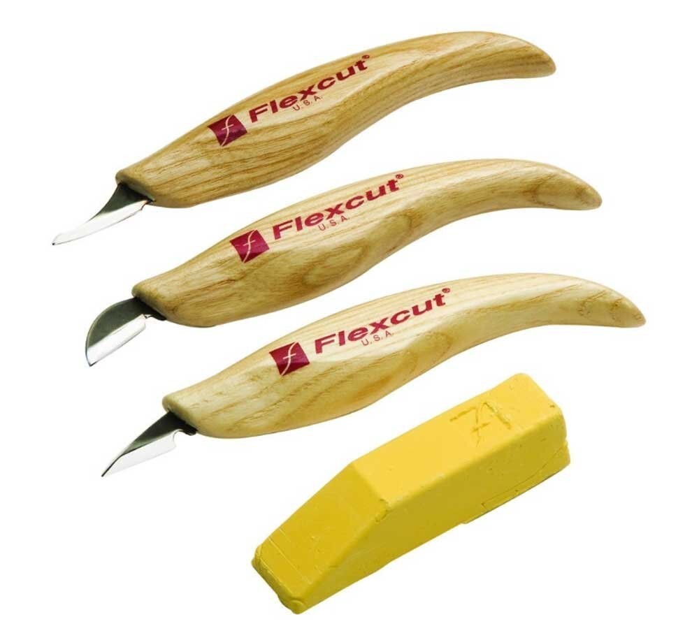FLEXCUT KN400 DETAIL WOODCARVING KNIFE SET NEW