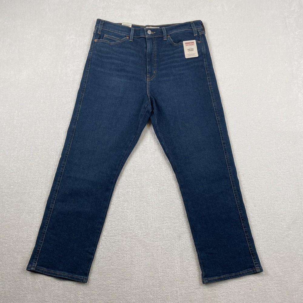 Levi Signature Womens 14 High-Rise Straight Leg Jeans 34x27 Heritage Fit