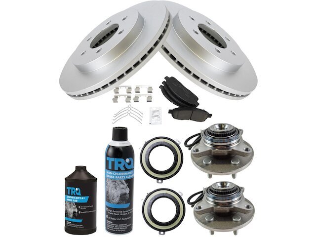 2005-2008 Ford F150 4WD Front Brake Pads Rotors Wheel Hub Kit 75KTTF