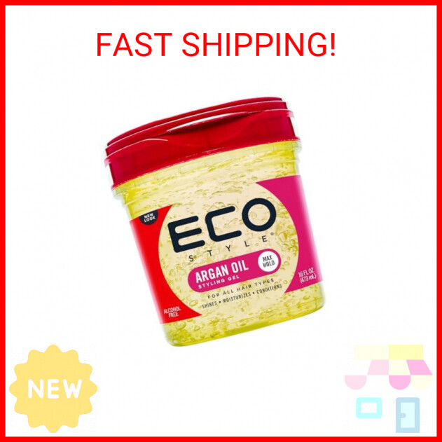 Eco Style Ecoco Gel - Argan Oil - 100% Pure Olive Oil - Nourishes, Repairs and P