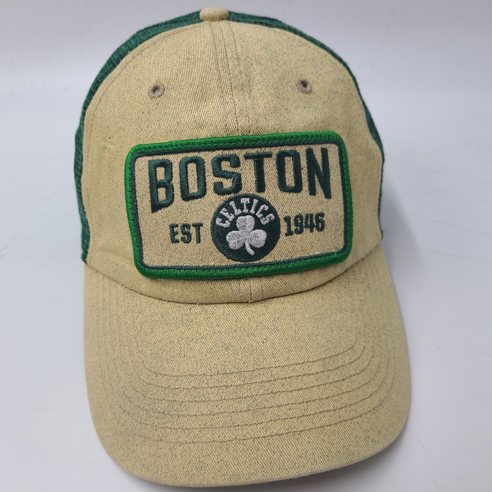 Boston Celtics Hat Snapback Trucker Mesh 47 Brand Gold Green NBA Basketball Men