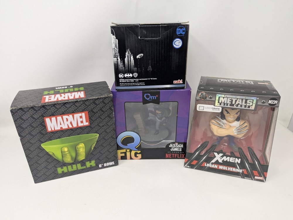 Loot Crate Lot Marvel Hulk Bowl, Marvel Figurines , DC Batman Mug
