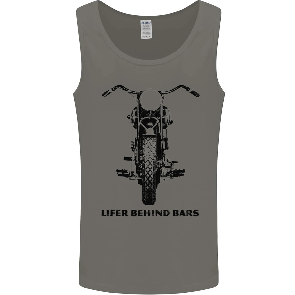 Lifer Behind Bars Motorcycle Motorbike Mens Vest Tank Top