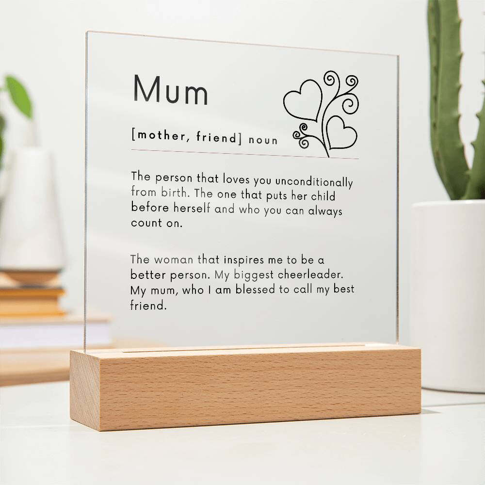 Mothers Day Gift for Mum Acrylic LED Plaque-image