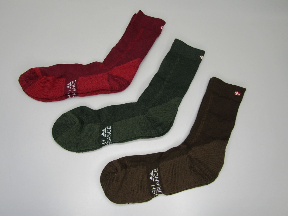 Danish Endurance Unisex Hiking Sock 3-Pack Multi Size 9.5-12.5 Merino Wool