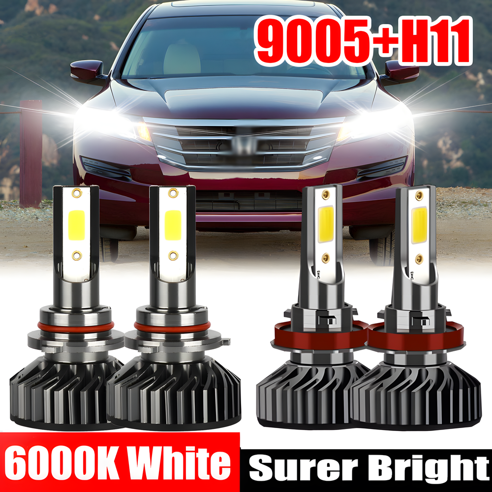 2012-2015 Honda Crosstour LED Headlight Conversion Kit High & Low Beam