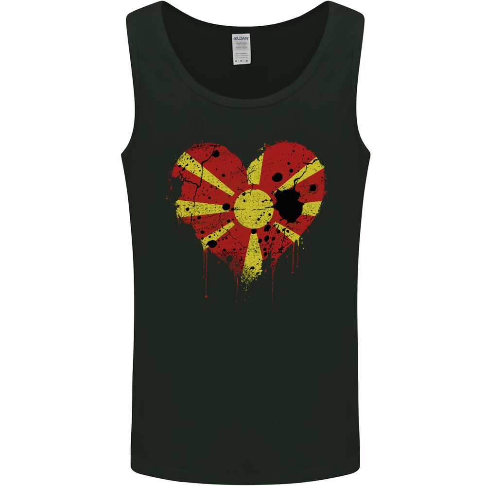 Love Macedonia Flag Macedonian Day Football Mens Vest Tank Top