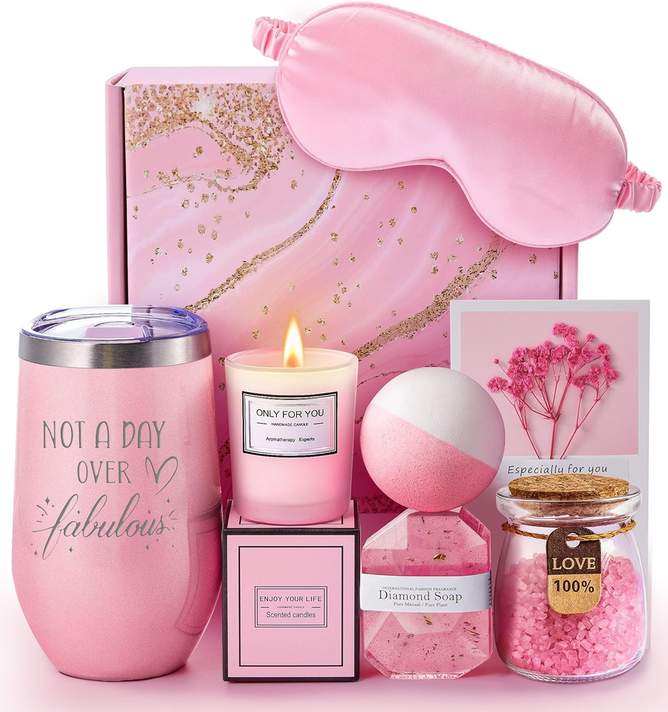 Birthday Gifts for Women, Unique Spa Gift Basket Set for Mothers Day, Valentines