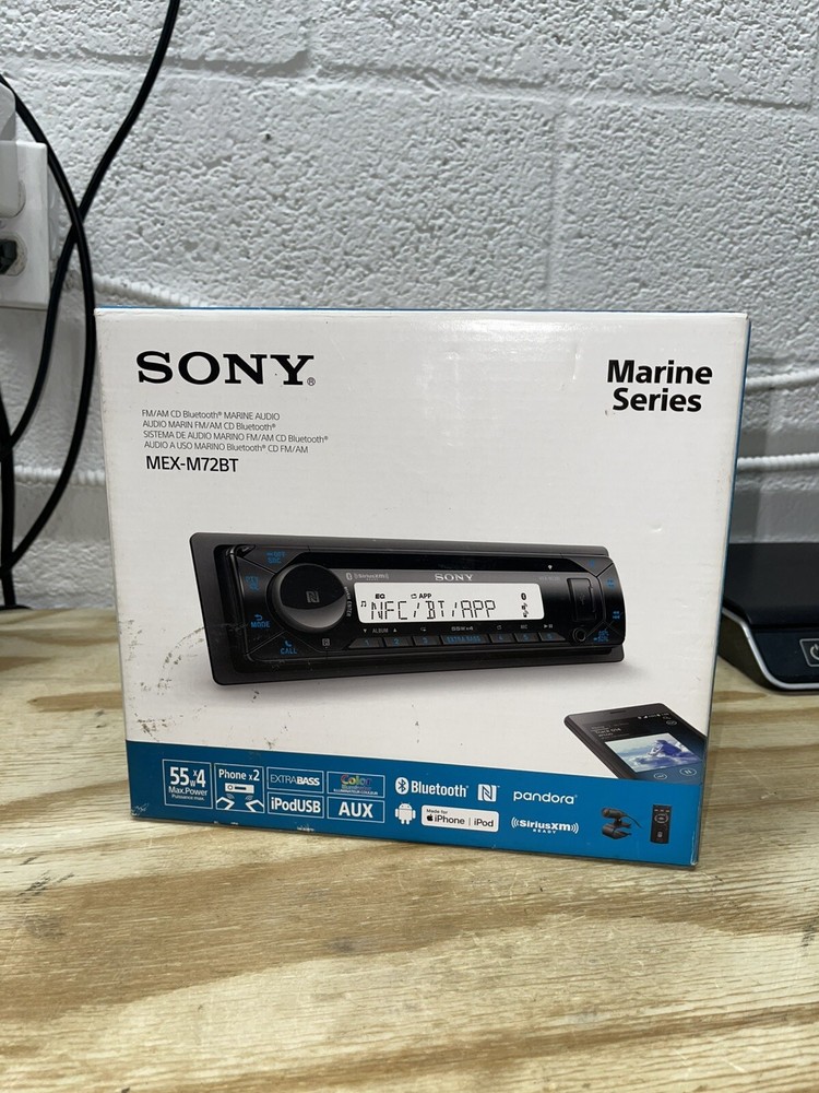 Sony MEX-M72BT Marine Boat AM FM CD Receiver with Bluetooth and SiriusXM Ready