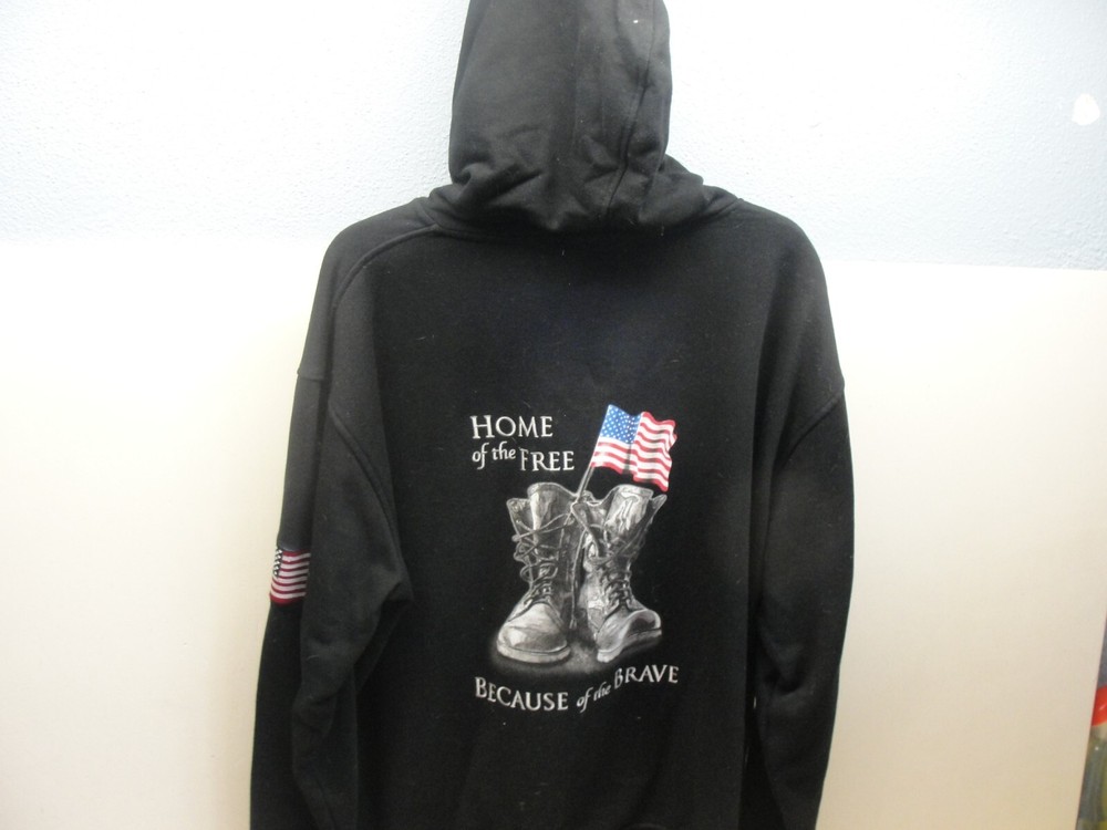 BRADFORD EXCHANGE ZIP UP HOODED SWEAT SHIRT MEN'S SIZE XL HOME OF THE FREE