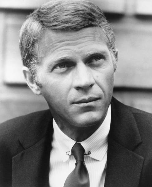 Steve McQueen portrait wearing suit for the 1968 movie The Thomas - Old Photo
