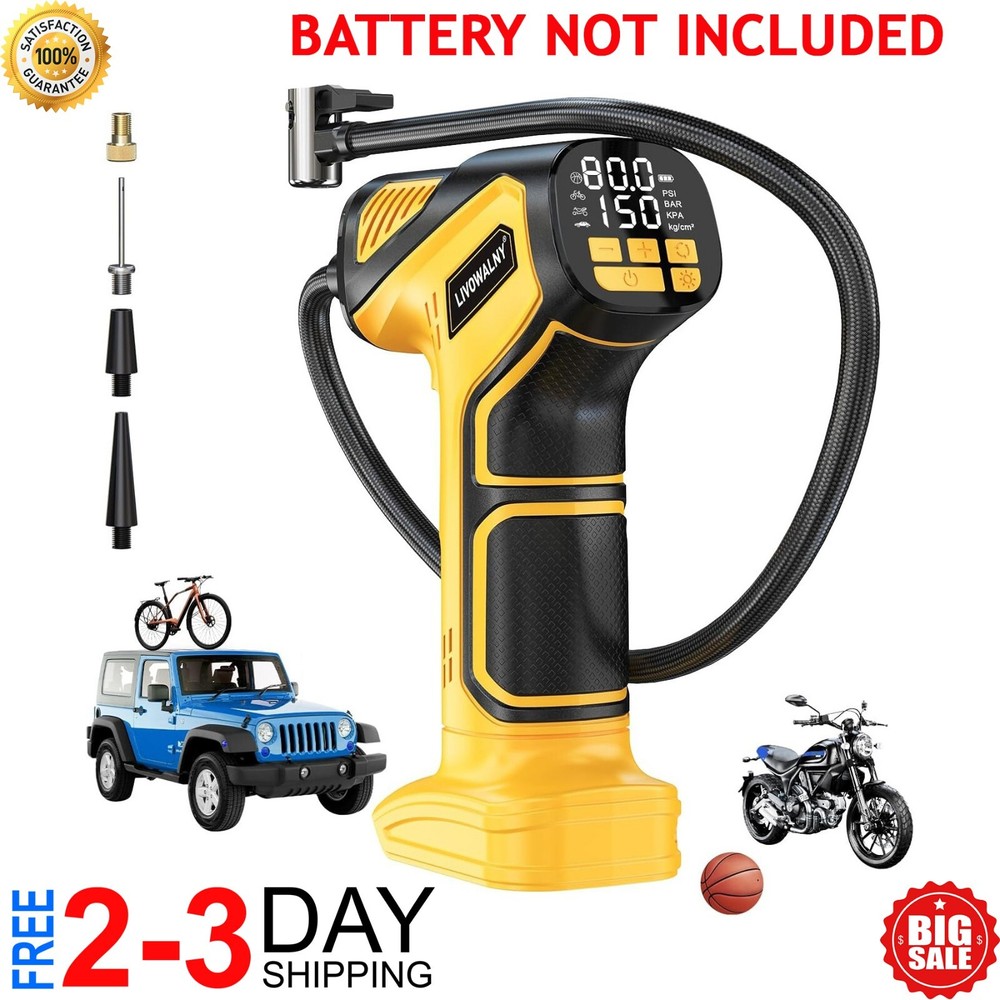 Cordless Tire Inflator Air Compressor for Dewalt 20V Max Battery, 150PSI Portabl