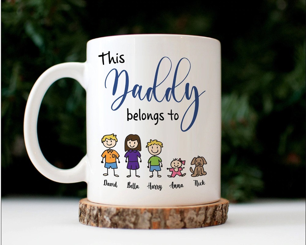 Personalized This Daddy Belongs To Children Mug Custom Children Coffee Mug Dad